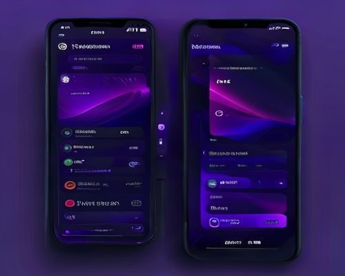wwww 久久移动端App界面截图，深紫霓虹配色的手机应用界面，展示资源导航与内容推荐功能